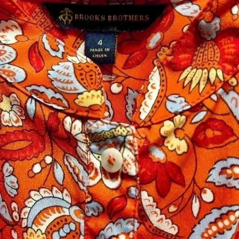 BROOKS BROTHERS Womens sleeveless floral blouse, size 4 - Picture 3 of 5